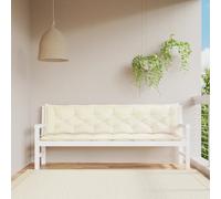 vidaXL Coussins de banc de jardin Lot de 2 Tissu Oxford imperméable 100x50x7 cm Crème 361661
