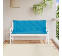 vidaXL Coussins de banc de jardin Lot de 2 – Imperméable, Tissu Oxford Bleu clair, jeux de cordes