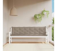 Lot de 2 Coussins de Banc de Jardin, Revêtement de Banc avec Jeux de Cordes, Coussin d'Extérieur Imperméable, Taupe 120x50x7 cm Tissu Oxford