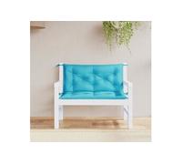 vidaXL Coussins de banc de jardin Lot de 2 100x50x7 cm Tissu Turquoise