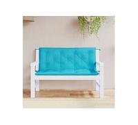 Coussins de banc de jardin lot de 2 turquoise 120x50x7 cm tissu