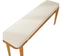 Coussins de banc rectangulaires imperméables et antidérapants pour terrasse et jardin - 40/48/60 cm L x 14/15/17/11 cm l - Dos antidérapant, utilisation pour intérieur/extérieur (blanc, 38,1 x 119,4