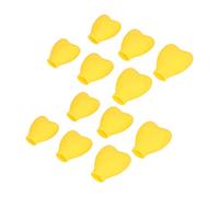 Coussins de Brosse Cosmétique en Silicone en Forme de Coeur Jaune, Flexible et Extensible, 12 Pcs, Silicone qualité Alimentaire, et un Design Léger, Idéal pour les Amateurs Maquillage, avec Exquis