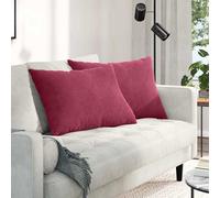 vidaXL Coussins de canapé 2 pcs velours côtelé Gris clair 70 x 50 cm
