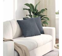 vidaXL Coussins de canapé 2 pcs velours côtelé Gris clair 70 x 50 cm