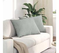 vidaXL Coussins de canapé 2 pcs velours côtelé Gris clair 70 x 50 cm