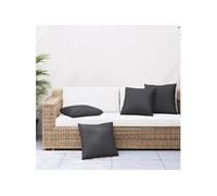 Coussins de canapé lot de 4 noir 40x40 cm tissu 360366
