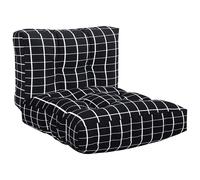 Coussins De Canapé Palette 2 Pcs Motif À Carreaux Noir Tissu Vidaxl Vidaxl Noir