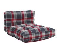 Coussins De Canapé Palette 2 Pcs Motif À Carreaux Rouge Tissu Vidaxl Vidaxl