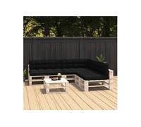 Coussins de canapé palette 7 pcs Noir
