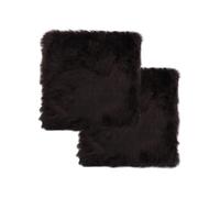 Vidaxl Coussins De Chaise 2pcs Marron 40x40cm Peau De Mouton Véritable Marron