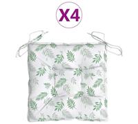 Coussins De Chaise 4 Pcs À Motif De Feuilles 50x50x7 Cm Tissu Vidaxl Vidaxl
