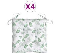 Coussins De Chaise 4 Pcs À Motif De Feuilles 50x50x7 Cm Tissu Vidaxl Vidaxl
