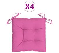 Coussins De Chaise 4 Pcs Rose 40x40x7 Cm Tissu Vidaxl Vidaxl Rose