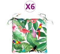 Coussins De Chaise 6 Pcs Multicolore 50x50x7 Cm Tissu Vidaxl Vidaxl Vert