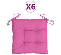 Lot de 6 Coussins de Chaise, Coussins de Siège de Patio, Coussins de Canapé de Jardin, Coussins d'Assise Extérieur, Rose 50x50x7 cm Tissu Oxford
