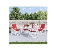 Coussins de chaise à dossier bas lot de 4 rouge tissu oxford