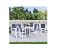 vidaXL Coussins de chaise à dossier bas Lot de 6 bleu marine Tissu 378682