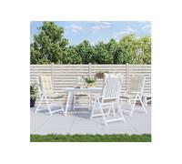 Coussins de chaise à dossier haut lot de 4 crème tissu oxford
