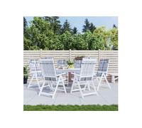 Coussins de chaise à dossier haut lot de 4 carreaux gris coussin vidaXL