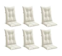 Coussins de chaise à dossier haut lot de 6 crème mélangé tissu
