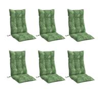 Coussins de chaise à dossier haut lot de 6 modèle de feuille