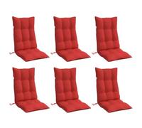 Coussins de chaise à dossier haut lot de 6 rouge tissu oxford
