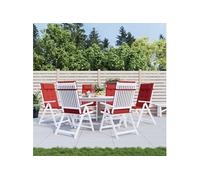 vidaXL Coussins de Chaise à Dossier Haut Lot de 6 Rouge Tissu Oxford