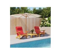 vidaXL Coussins de chaise adirondack lot de 2 rouge tissu oxford Rouge