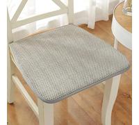 Coussins de Chaise avec des Liens, Coussins de Siège en Velours côtelé, sans Remplissage, Forme de D, Anti dérapage, Couleur Pure, idéal pour intérieur Épaisseur 1cm,Gris,40x38cm