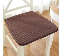 Coussins de Chaise avec des Liens, Coussins de Siège en Velours côtelé, sans Remplissage, Forme de D, Anti dérapage, Couleur Pure, idéal pour intérieur Épaisseur 1cm,Marron,45x43cm