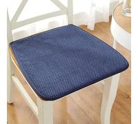 Coussins de Chaise avec des Liens, Coussins de Siège en Velours côtelé, sans Remplissage, Forme de D, Anti dérapage, Couleur Pure, idéal pour intérieur Épaisseur 1cm,Dark Blue,40x38cm