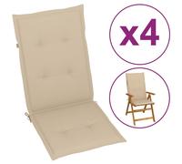 Coussins de chaise de jardin 4 pcs Beige 120 x 50 x 3 cm vidaXL vidaXL