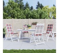 Coussins De Chaise De Jardin 4 Pcs Carreaux Rouges 120x50x3 Cm Vidaxl Rouge