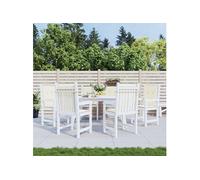 Coussins de chaise de jardin à dossier bas lot de 6 crème