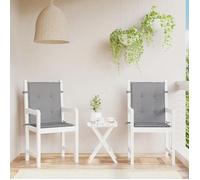 Coussins de chaise de jardin à dossier bas - vidaXL - Lot de 2 - Gris - Tissu Oxford - Imperméable - 50x40x3 cm
