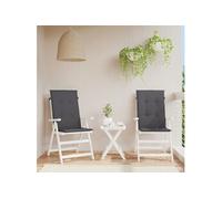 vidaXL Coussins de chaise de jardin à dossier haut lot de 2 anthracite 43177