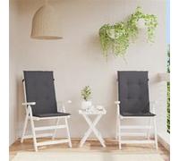 Coussins de Chaise de Jardin à Dossier Haut Terrasse Lot de 4 Noir Tissu vidaXL