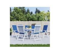 Coussins de chaise de jardin à dossier haut lot de 6 bleu royal
