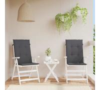 Coussins de Chaise de Jardin à Dossier Haut Terrasse Lot de 4 Noir Tissu vidaXL