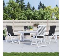 Coussins de Chaise de Jardin à Dossier Haut Terrasse Lot de 4 Noir Tissu vidaXL