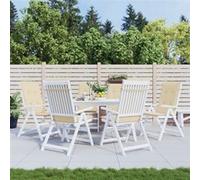 Coussins de chaise de jardin dossier haut lot de 6 beige tissu Beige G