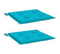 vidaXL Lot de 2 Coussins de Chaise de Jardin, Galettes de Siège Antidérapantes, Décoration Terrasse Patio Extérieur, Turquoise 50x50x4cm Tissu