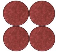 Coussins de Chaise de Salle à Manger Ronds en Cuir imperméable, antidérapants, pour tabourets Hauts et chaises de Bar/Bistro, Rouges, 30 cm, Lot de 4