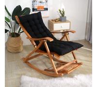 Coussins de chaise longue confortables et antidérapants pour chaises de jardin, plage, bureau, camping et utilisation en extérieur, noir épais (170 x 53 x 8 cm)