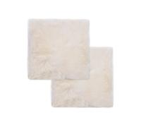vidaXL Coussins de chaise Peau de mouton véritable Blanc 40x40 cm lot de 2
