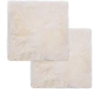 vidaXL Coussins de chaise 2 pcs Blanc 40x40cm Peau de mouton Véritable