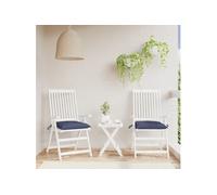 vidaXL Coussins de chaise Lot de 2 50x50x7 cm tissu Oxford Bleu marine G