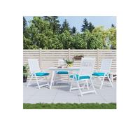 Lot de 4 Coussins de Chaise, Coussins de Siège de Patio, Coussins de Canapé de Jardin, Coussins d'Assise Extérieur, Turquoise 50x50x7 cm Tissu Oxford