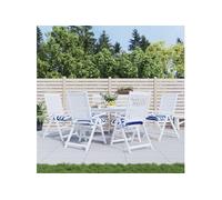 vidaXL Lot de 6 coussins de chaise d'extérieur rayures bleues et blanches 50x50x7 cm
